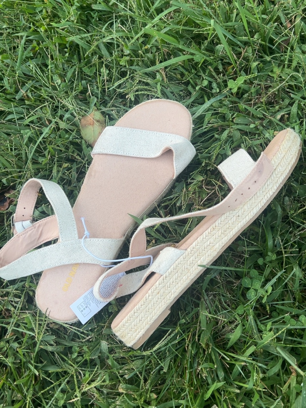 Old Navy Cream Espadrille Platform Sandals